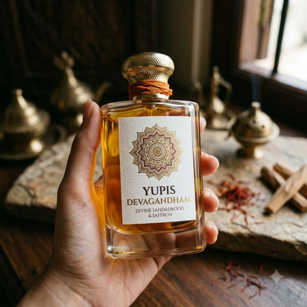 YUPIS Devagandham | Divine Sandalwood & Saffron Unisex Fragrance