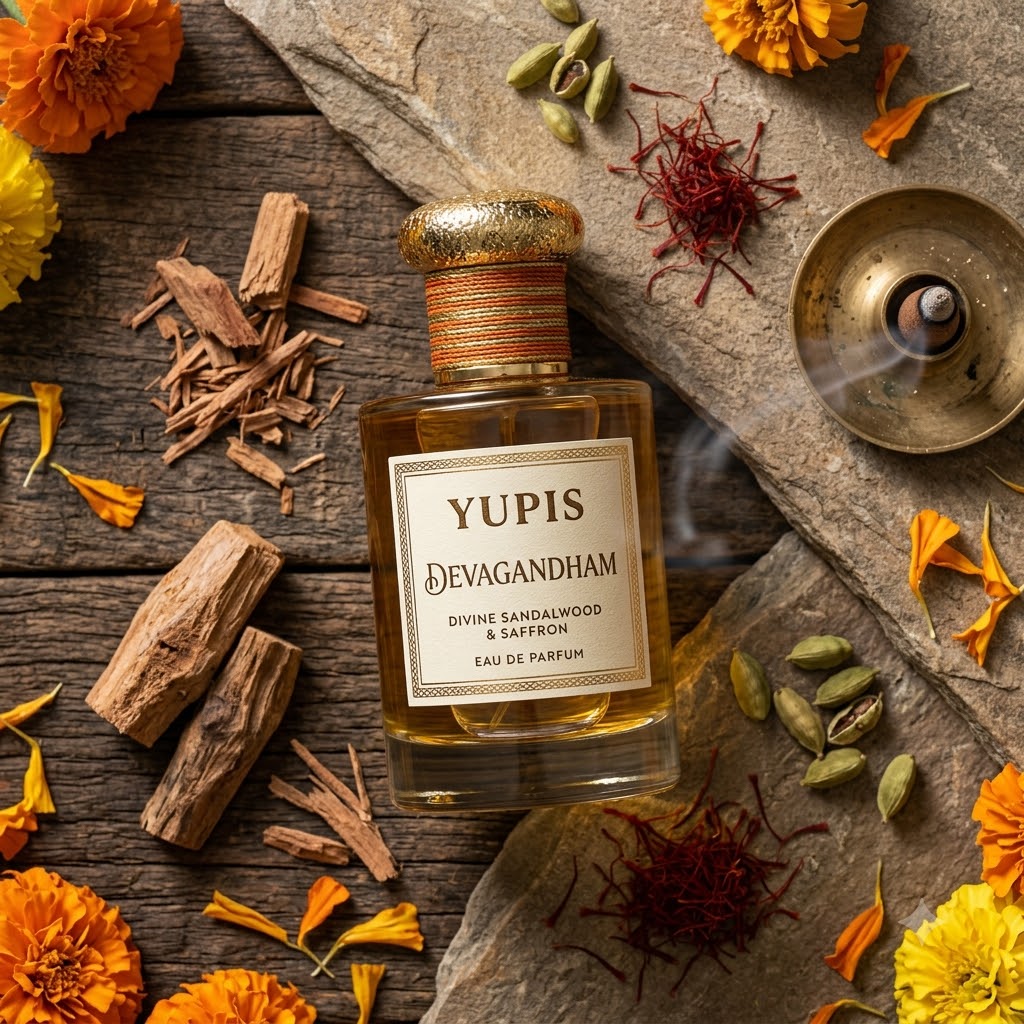 YUPIS Devagandham | Divine Sandalwood & Saffron Unisex Fragrance